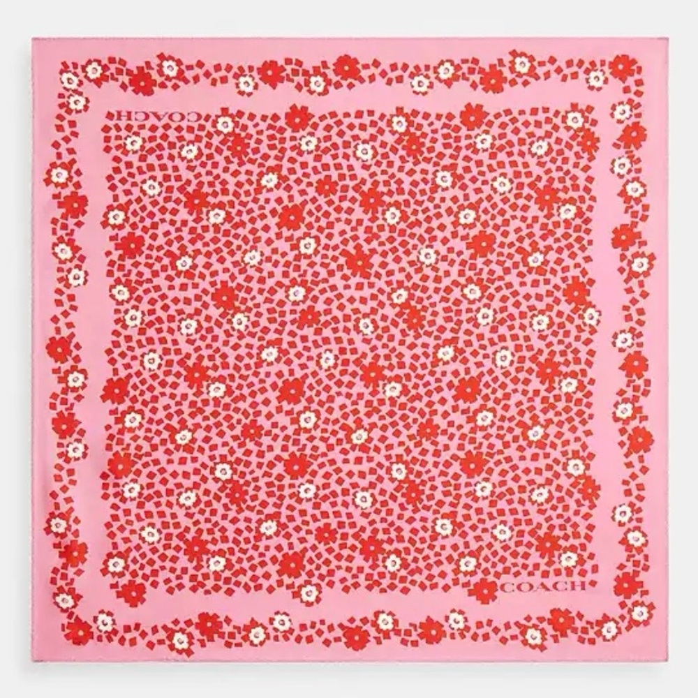 NWT Coach Country Club Floral Print Silk Bandana